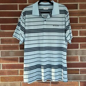 Columbia Omni Share Sun Protect White Gray Polo Shirt XL A3908